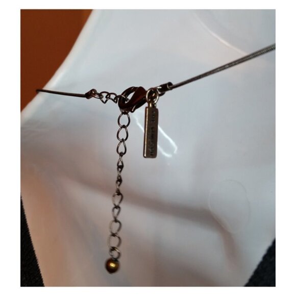 The Limited Long Art Deco Style Long Chain Necklace Glossy Copper Tone - Picture 2 of 3